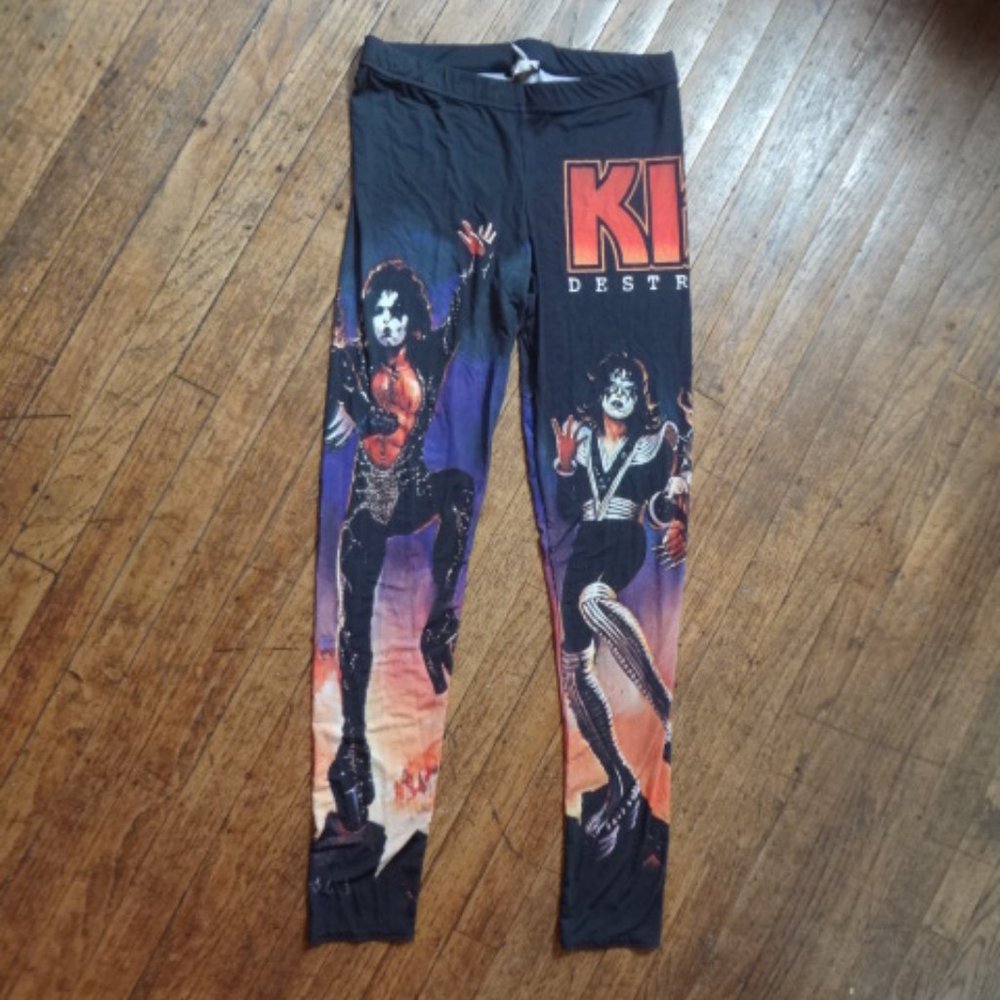KISS the band Leggings Hot Topic Gene Simmons L